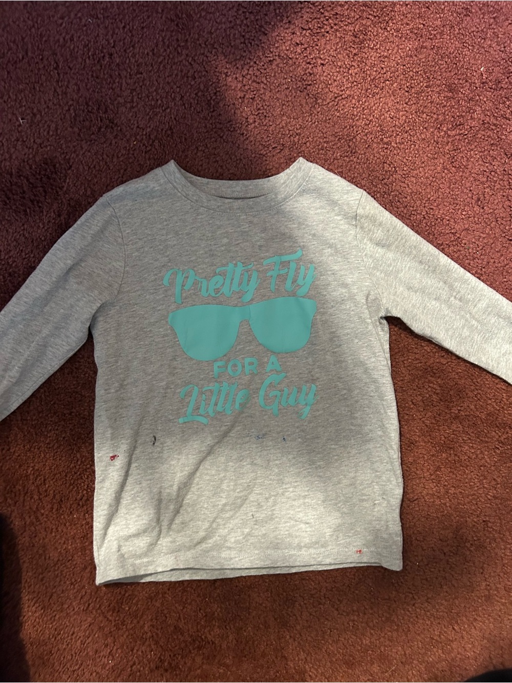 Garanimals Grey Long-Sleeve Top with Teal Sunglasses Graphic